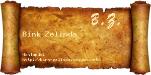 Bink Zelinda névjegykártya